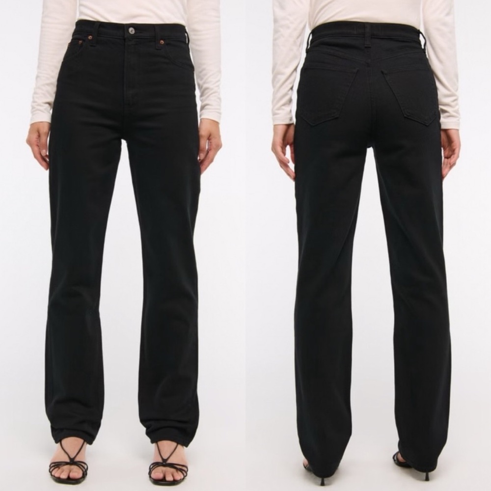 NWT Abercrombie & Fitch The 90s Straight Leg Ultra High Rise Jeans Curve Love